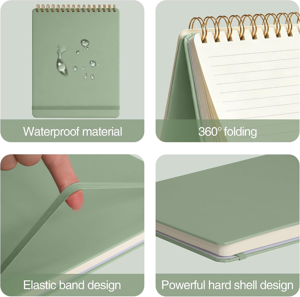 Thick Superhard Cover,Top Spiral Notebook 8.5x11,Top Bound Spiral Notebook,3 Pack,Lined Notepad,3x160 Pages, College Ruled,100GSM