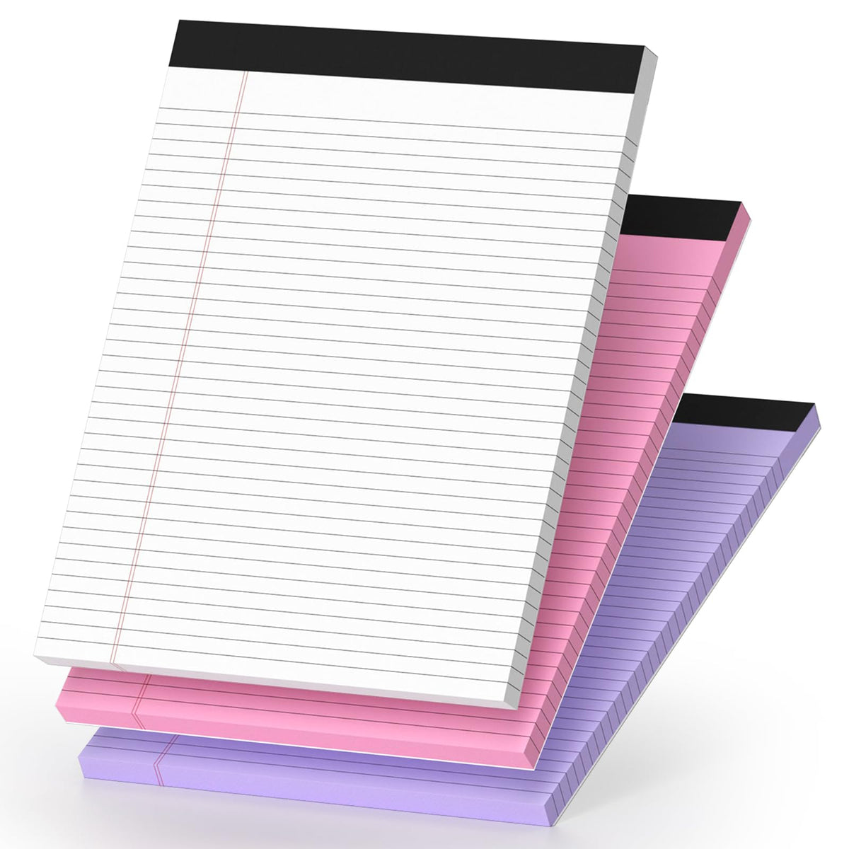 6 Pack Legal Pads 8.5" x 11" College Ruled Yellow Note Pads 8.5 x 11 Inch Micro-Perforated Notepad 300 Sheets in Total Lined Writing Paper Notebook for Office, School Supplies & To-Do Lists