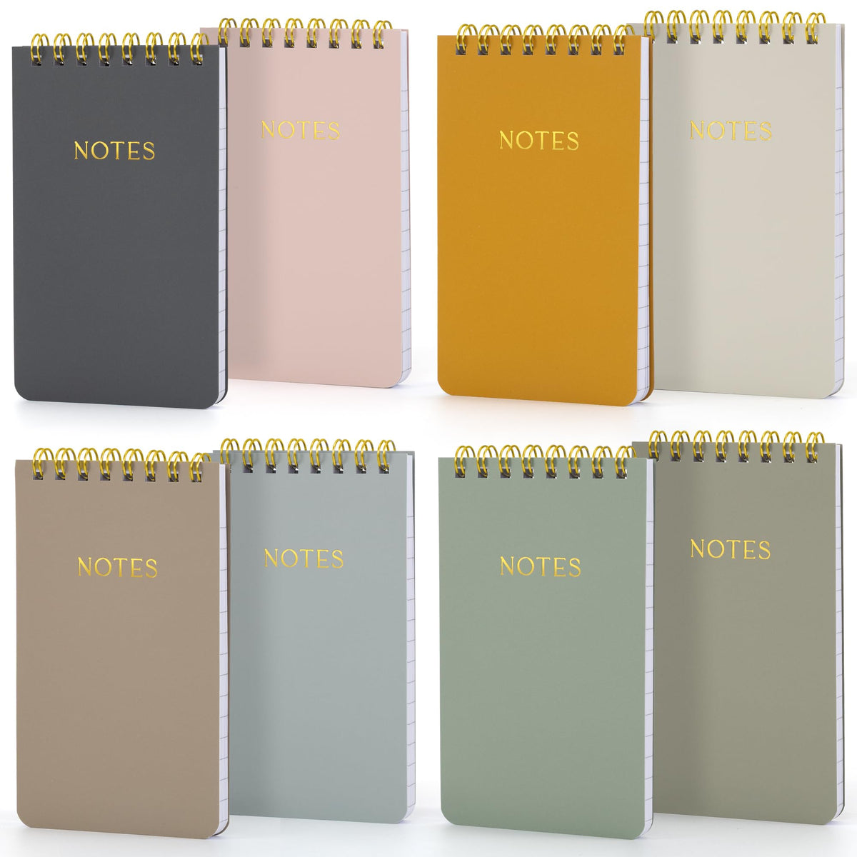 Aesthetic Pocket Notebooks Set Of 8 For Women - Small 3x5 Spiral Notepads