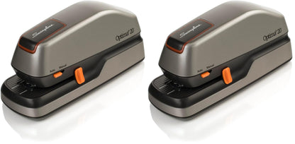 Swingline Electric Stapler, 20 Sheet Capacity, Optima 20, Jam Free, Compact, Automatic or Manual, Plug In or Battery, Orange and Gray (48207)