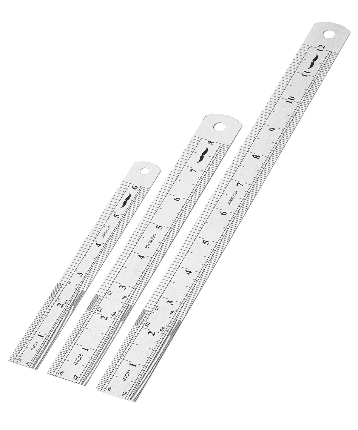 Mr. Pen- Metal Straight Edge Ruler, 2 Pack, 6" and 12", Silver