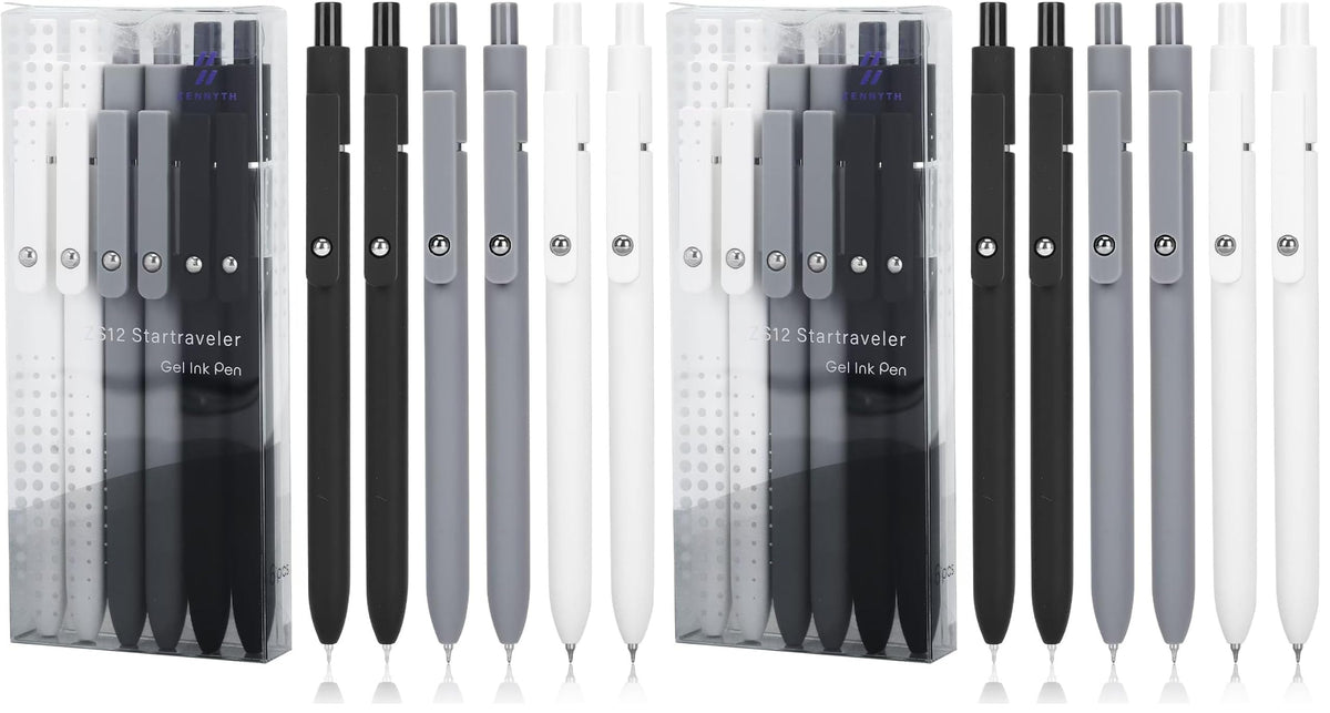 Ddaowanx Gel Pens,6 Pcs 0.5mm Retractable Quick Dry Blue Ink Pens