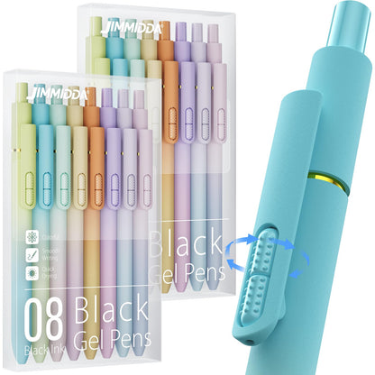 8 Pack Gel Pens, Black Ink Quick-Drying No Smudge with Fidget