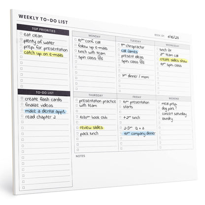 To Do List Notepad with Multiple Functional Sections, Spiral Daily Planner