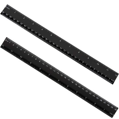 EBOOT 2 Pcs Clear Plastic Ruler Straight Ruler for School, 12 Inch