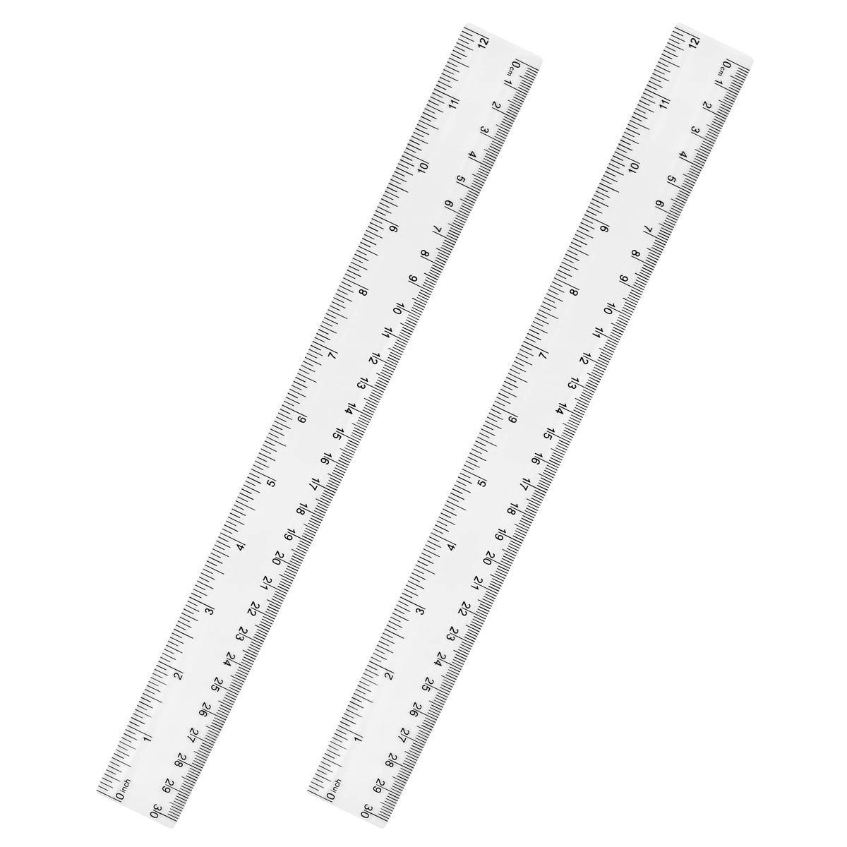 Unjoo Clear Plastic Ruler 6 Inch+12 Inch Straight Ruler, for School, Office