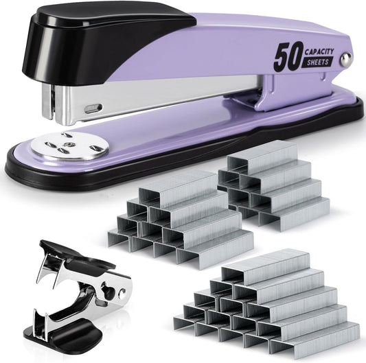 Deli Stapler Heavy Duty, 2000 Staples and Staple Remover, Purple