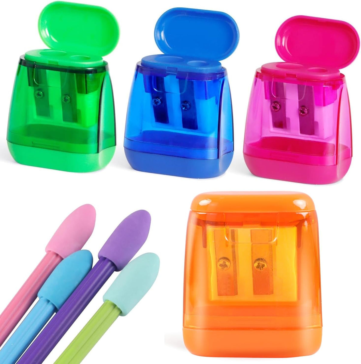 Pencil Sharpener, Manual Pencil Sharpeners, Handheld for Kids & Adults