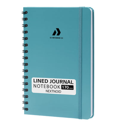 Nextnoid Lined Spiral Notebook Journal For Women & Men - A5(5.8" x 8.3") 170 Pages, Hardcover Notebooks for Work & Note Taking, College Ruled Journals for Writing - Grey