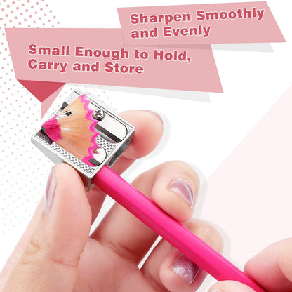 Tamaki 8 Pack Handheld Metal Pencil Sharpener with 2 Holes
