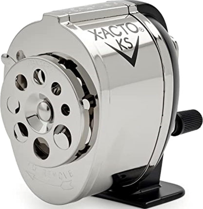 X-ACTO KS Manual Pencil Sharpener, Mountable, Metal, 1 Count - Classroom, Teacher Supplies, Adjustable for 8 Pencil Sizes