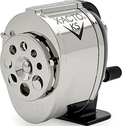 X-ACTO KS Manual Pencil Sharpener, Mountable, Metal, 1 Count - Classroom, Teacher Supplies, Adjustable for 8 Pencil Sizes