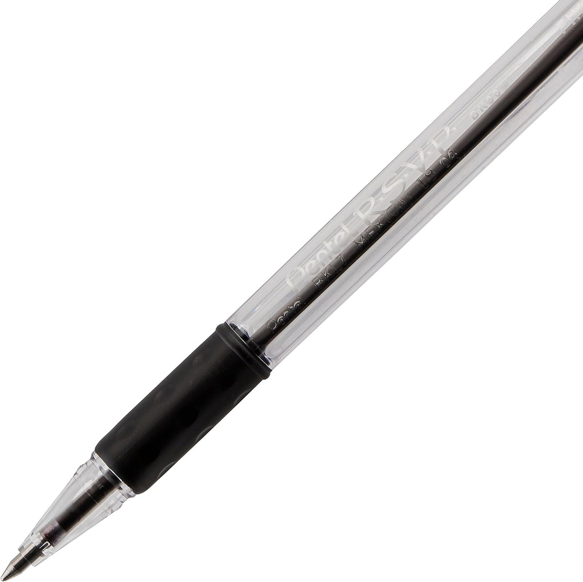 Pentel RSVP Ballpoint Pen, (0.7mm), Fine Line, Black Ink, Pack of 5 (BK90PF5A)