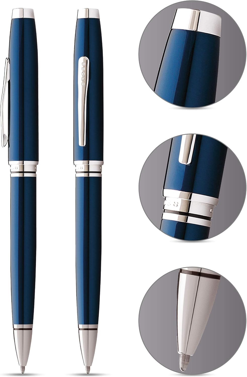 Cross Coventry Blue Lacquer Ballpoint Pen, Medium Point, Black Ink