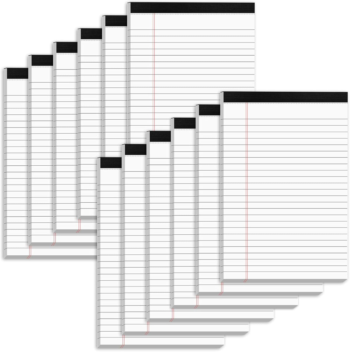 Nichela 5" x 8" Note Pads 12 Pack of Legal Pads 30 Sheets Notepad College Ruled Small Writing Pads Perforated Pages Paper Pads 80GSM Heavyweight Paper Note Pads for Home, Office, or School