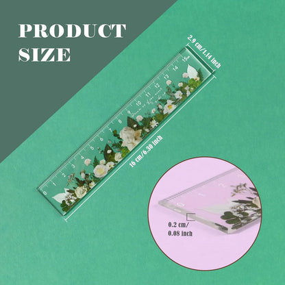 BAYTORY 4 Pack Clear Plastic Rulers 6 Inch, Aesthetic Acrylic Small Ruler