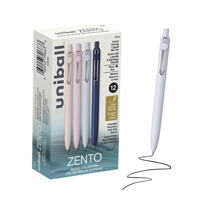 uniball™ Zento Gel Pens, Black Ink, 0.7mm Medium Point, 4 Count
