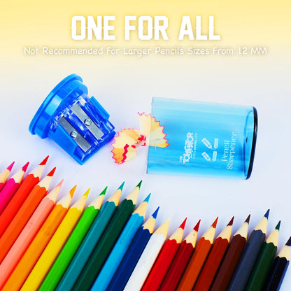 Manual Pencil Sharpener - 2 Pcs Dual Hole Premium Quality Pencil Sharpeners for Standard & Large Sized Pencils - Handheld Pencil Sharpener for Kids, Adults, Artists, Home & Office Uses