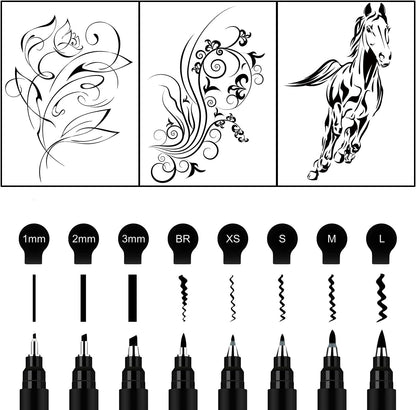 Brusarth Calligraphy Pens for Writing, Hand Lettering Pens, 10 Size
