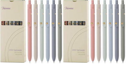 Ddaowanx Gel Pens,6 Pcs 0.5mm Retractable Quick Dry Black Ink Pens