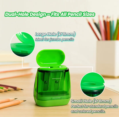Pencil Sharpener, Manual Pencil Sharpeners, Handheld for Kids & Adults