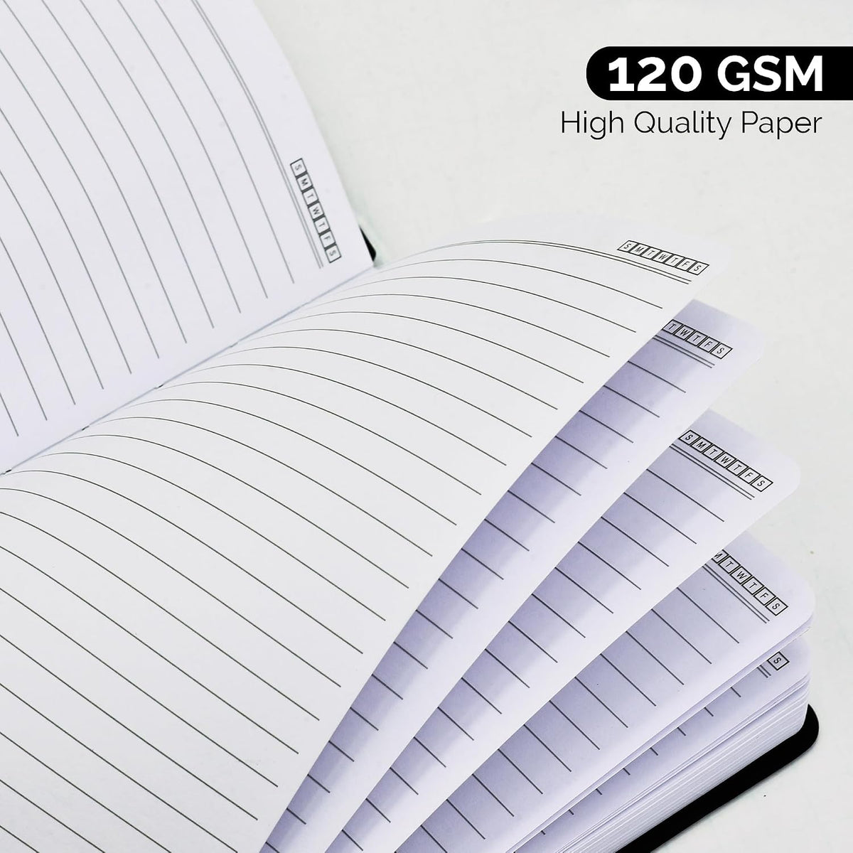 Nextnoid Lined Notebook Journal for Men - 120 GSM Thick Paper - 160 Pages - A5 Hardcover Notebook for Work - Ideal for Writing, Journaling, and Note-Taking (Black)
