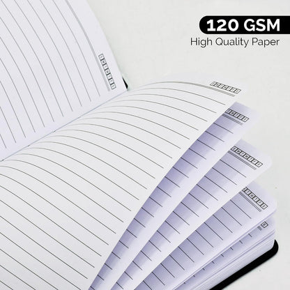 Nextnoid Lined Notebook Journal for Men - 120 GSM Thick Paper - 160 Pages - A5 Hardcover Notebook for Work - Ideal for Writing, Journaling, and Note-Taking (Black)