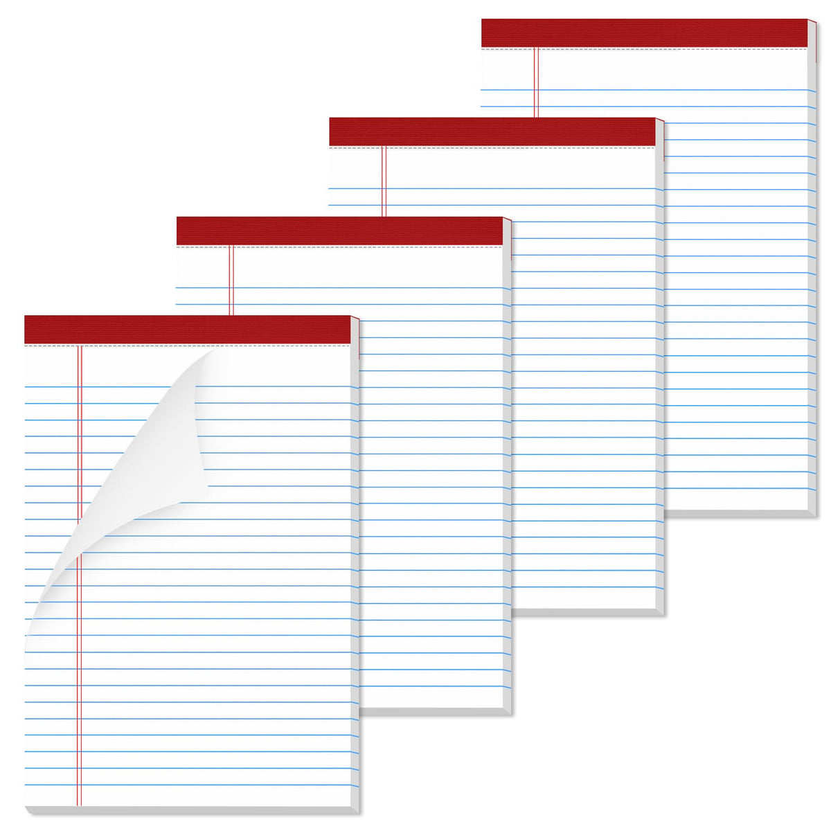 Nichela 5" x 8" Note Pads 12 Pack of Legal Pads 30 Sheets Notepad College Ruled Small Writing Pads Perforated Pages Paper Pads 80GSM Heavyweight Paper Note Pads for Home, Office, or School