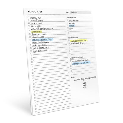 To Do List Notepad with Multiple Functional Sections, Spiral Daily Planner
