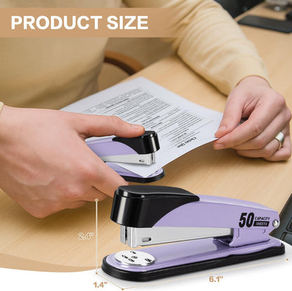 Deli Stapler Heavy Duty, 2000 Staples and Staple Remover, Purple