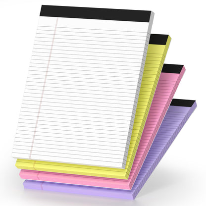 6 Pack Legal Pads 8.5" x 11" College Ruled Yellow Note Pads 8.5 x 11 Inch Micro-Perforated Notepad 300 Sheets in Total Lined Writing Paper Notebook for Office, School Supplies & To-Do Lists