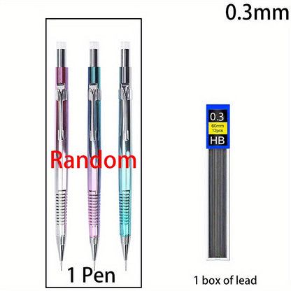 Creative Pencil Ballpoint Pen 2-In-1 Blue 0.3 0.5 0.7 0.9Mm 1 Random Mechanical Pencil with Replacement Lead, Multifunctional Writing Stationery