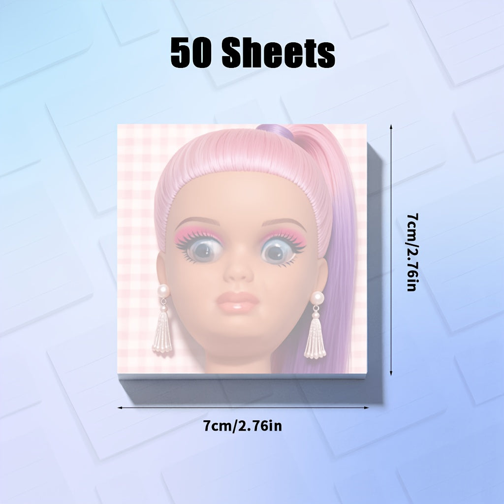 50/100 Sheets Creative Note Paper, Funny Gross Grimace Doll Notepad, Sarcastic Sticky Notes with Square Design, Perfect for Colleague Gifts, Office Humor Desktop Decoration, Workplace Grimace Message and Emotional Aesthetic Stationery