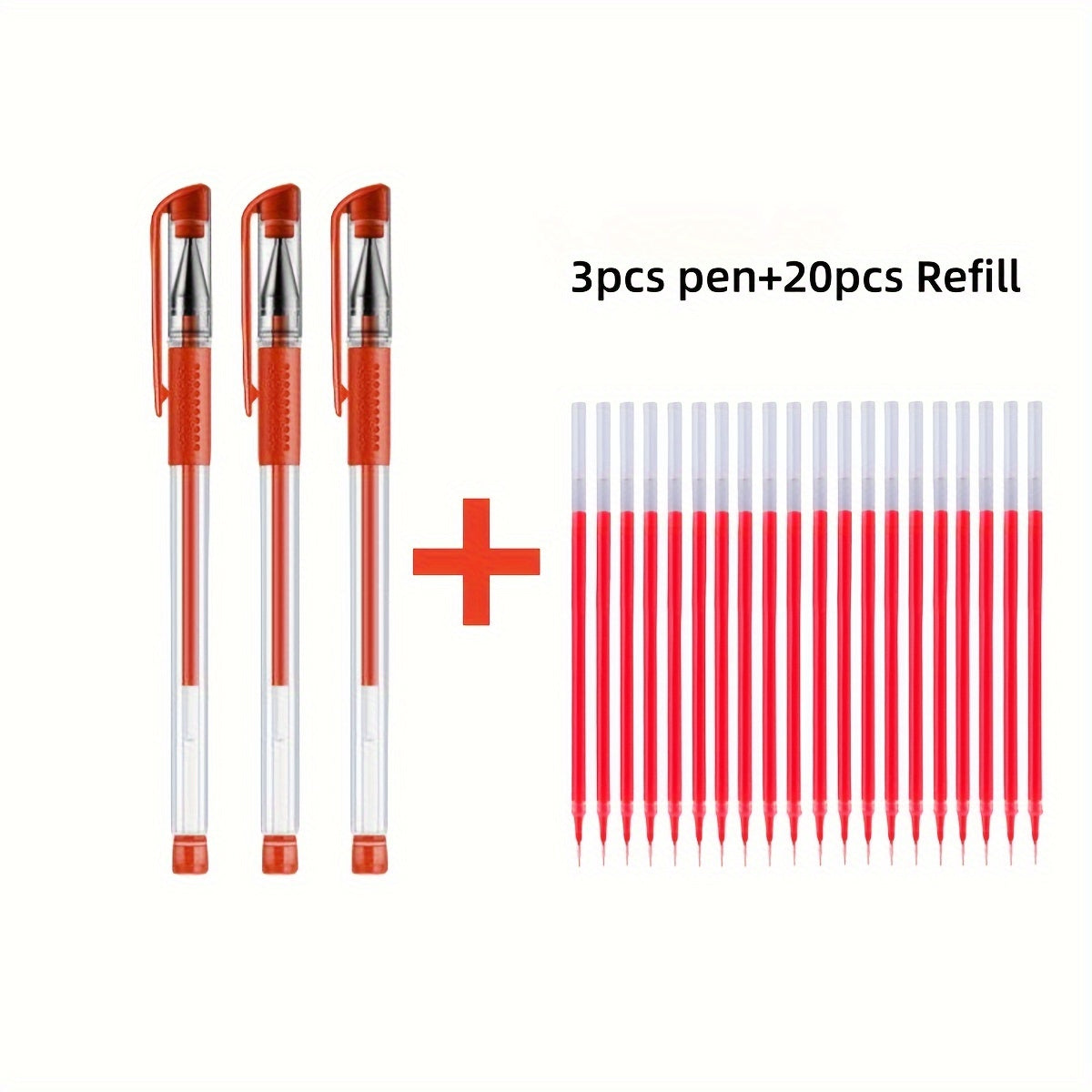 [Business Sign Pens] 23pcs [3pcs Pen And 20pcs Refills] Business Sign Pens Blackcollege High School Students Office Stationery Examination Water Pen Needle Head 0.5Mm Neutral Pen