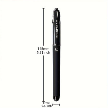 WQN 1/4pcs Black 1.0mm Frosted Gel Pen Large Capacity Refill Smooth Writing Thick Pen Shaft Ideal Hand Grip Signature Pen Practice Writing Pen Back to School Season