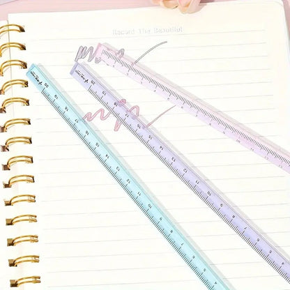 3-Piece Ruler Set, High Clarity Glossy Surface, Clear Ruler, Drawing and Exam Rulers, Durable Educational Tools, Desk Ruler, Learning Supplies