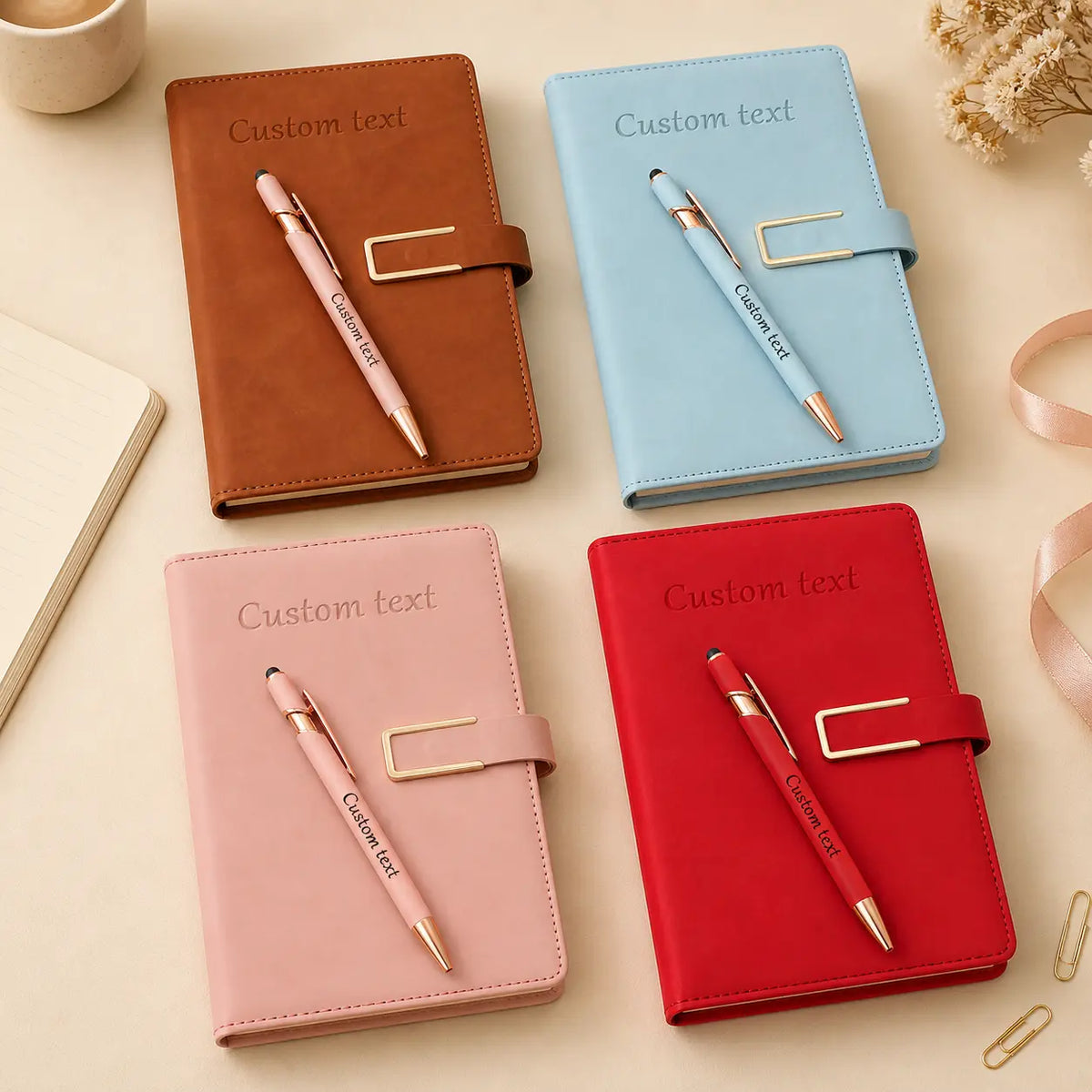 Personalized A5 Journal Notebook 2-Piece Set - Portable Note Taking Tool, Office Stationery, Back to School Haul Supplies with Notebook & Pen, Ideal for Students, Gifting Option