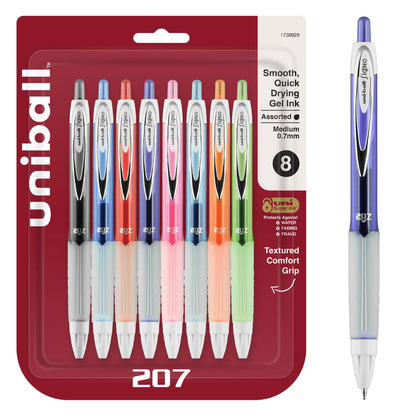 uniball™ 207 Plus+ Gel Pens, Black Ink, 0.7mm Medium Point, 4 Count