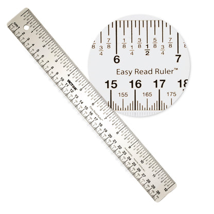 Victor Easy Read 12-Inch Plastic Ruler, Non-Glare Straight Edge Ruler, Standard and Metric Measuring Tool for School, Office, Drafting, Drawing, and Crafts