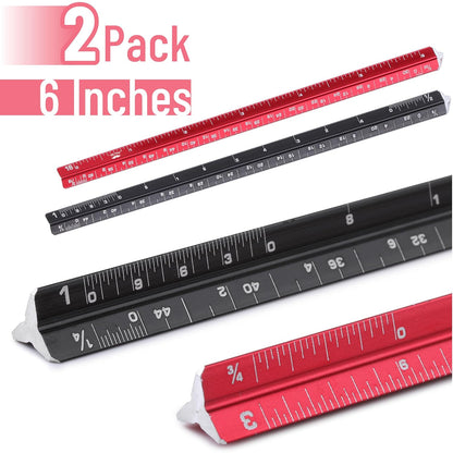 Mr. Pen- 6 Inch Pocket Size Ruler, 2 Pack, Small Architectural Scale
