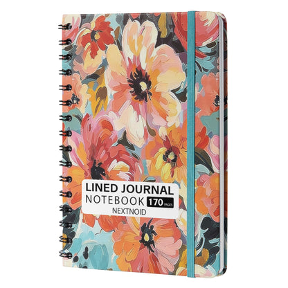 Nextnoid Lined Spiral Notebook Journal For Women & Men - A5(5.8" x 8.3") 170 Pages, Hardcover Notebooks for Work & Note Taking, College Ruled Journals for Writing - Grey