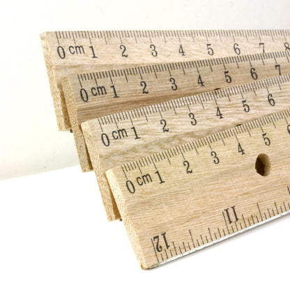 BAZIC Products 12 in Wooden Ruler, Inch & Metric (30 cm)