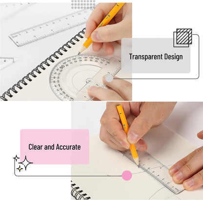 Mr. Pen- Geometry Set, 13 pcs, 3 Metal Compasses, Protractor, 6" Ruler