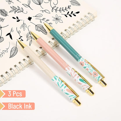 Mr. Pen- Luxury Floral Pen Set, 3 pcs, Black Ink Ballpoint Pens, Floral Pen