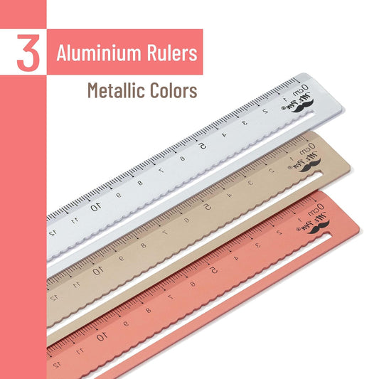 Mr. Pen- Steel Rulers, 3 pcs, 15cm, Silver, Gold, Rose Gold