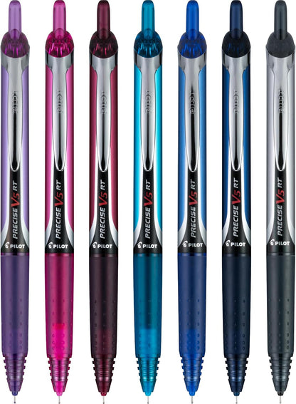 PILOT Pen 26095 Precise V5 RT Refillable & Retractable Premium Rolling Ball Pens, Extra Fine Point (0.5mm), Assorted Colors, 7 count
