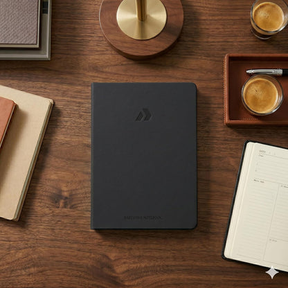 Nextnoid Lined Notebook Journal for Men - 120 GSM Thick Paper - 160 Pages - A5 Hardcover Notebook for Work - Ideal for Writing, Journaling, and Note-Taking (Black)