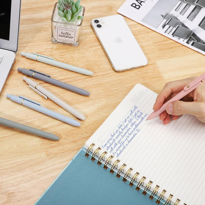 Ddaowanx Gel Pens,6 Pcs 0.5mm Retractable Quick Dry Blue Ink Pens