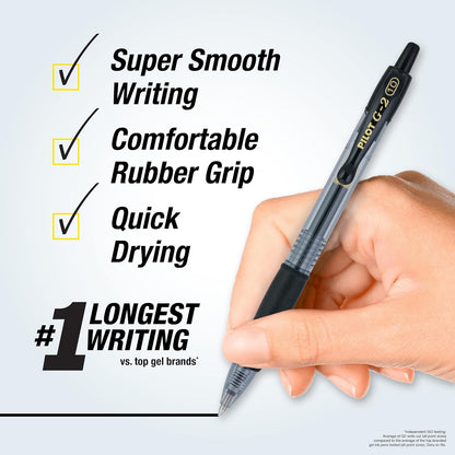PILOT G2 Premium Gel Pens, Bold Point 1.0mm, Black Ink, 4-Pack