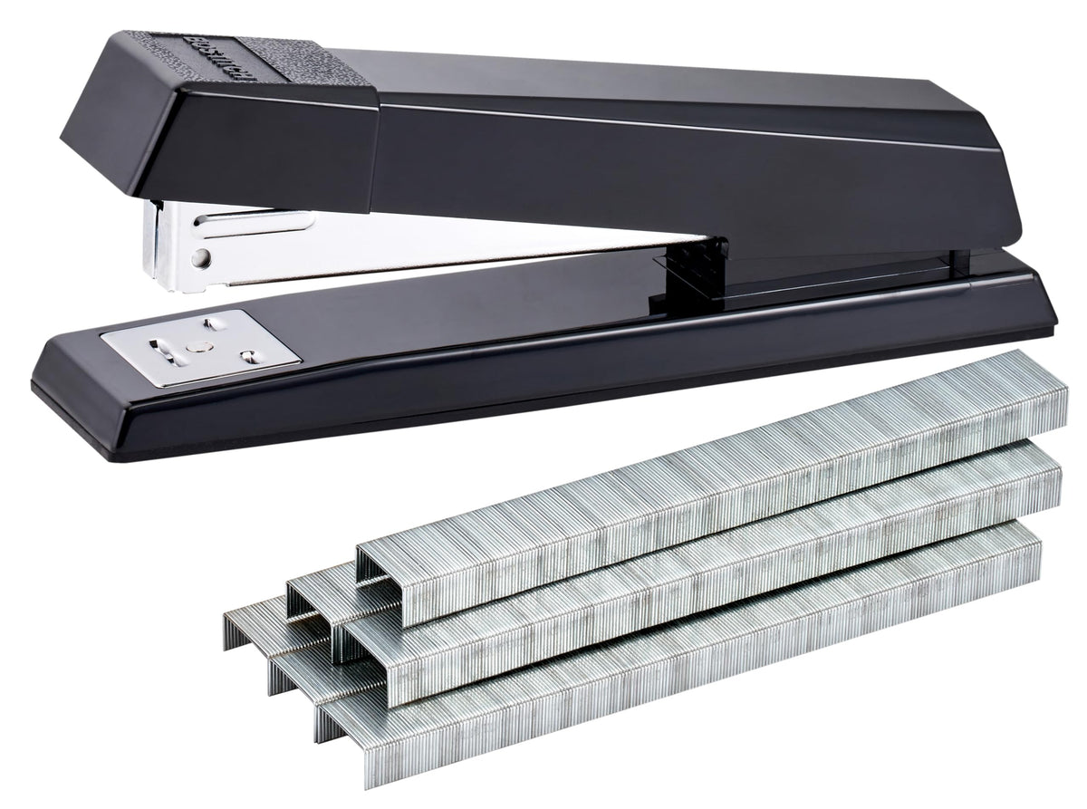 Bostitch Office Stapler, No-Jam Premium for Desktop, Includes 1,250 Staples, Full-Strip, 25 Sheet Capacity, Black